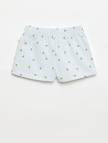 Pijama corto camiseta con volante + Pantalón corto - Pack de 2
