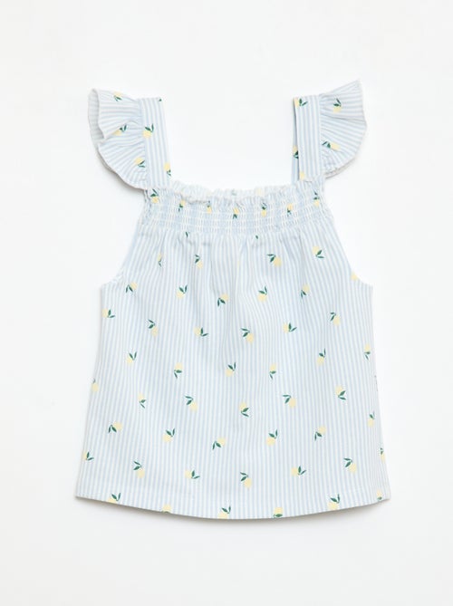 Pijama corto camiseta con volante + Pantalón corto - Pack de 2 - Kiabi