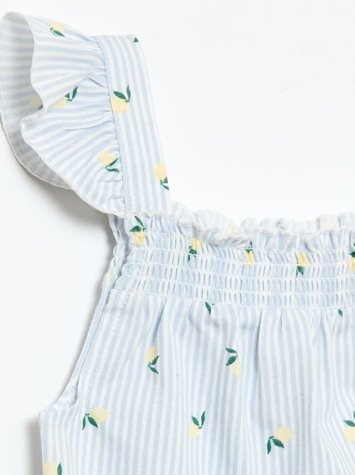 Pijama corto camiseta con volante + Pantalón corto - Pack de 2 - Kiabi