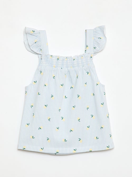 Pijama corto camiseta con volante + Pantalón corto - Pack de 2 - Kiabi