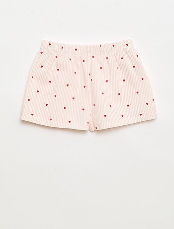 Pijama corto camiseta con volante + Pantalón corto - Pack de 2