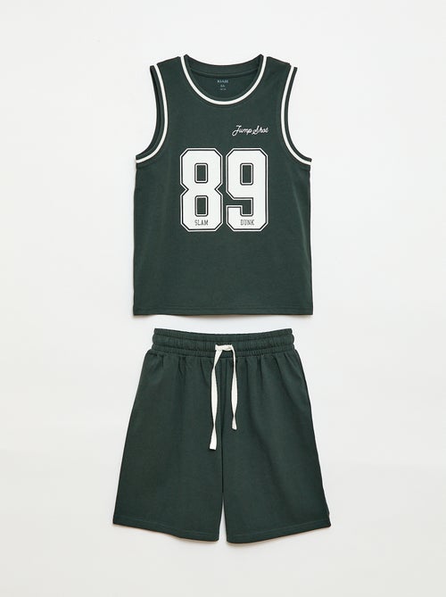 Pijama corto camiseta de tirantes + pantalón corto - Pack de 2 - Kiabi