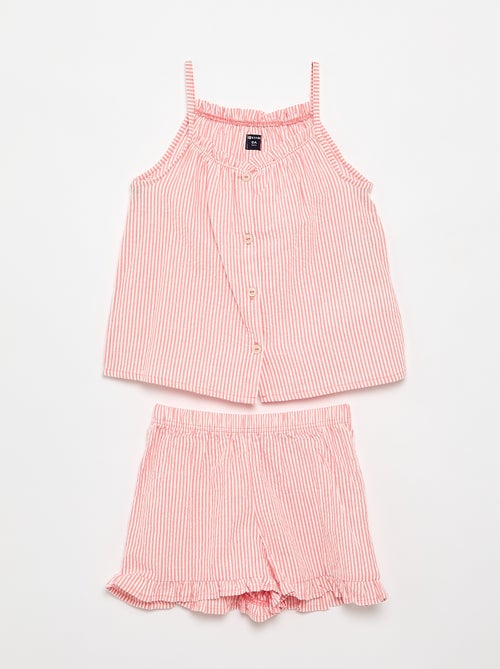 Pijama corto camiseta de tirantes + pantalón corto - Pack de 2 - Kiabi