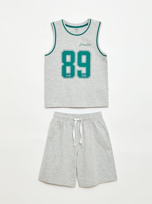 Pijama corto camiseta de tirantes + pantalón corto - Pack de 2 - Kiabi