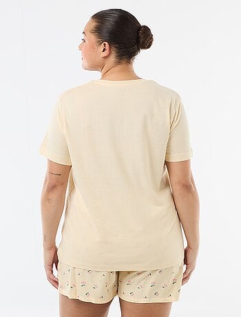 Pijama corto camiseta + pantalón corto - 2 piezas