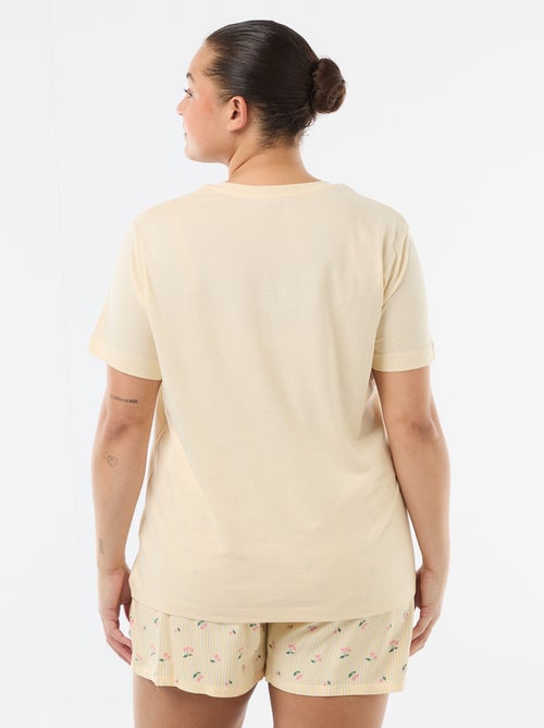 Pijama corto camiseta + pantalón corto - 2 piezas - Kiabi