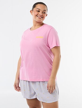 Pijama corto camiseta + pantalón corto - 2 piezas