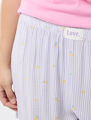 Pijama corto camiseta + pantalón corto - 2 piezas