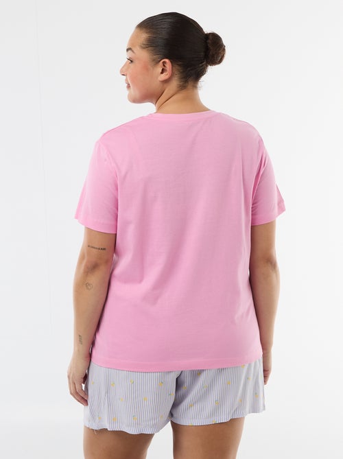 Pijama corto camiseta + pantalón corto - 2 piezas - Kiabi