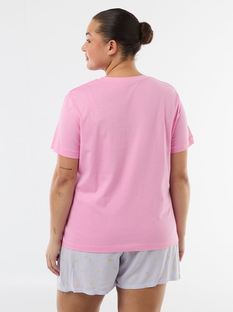 Pijama corto camiseta + pantalón corto - 2 piezas Purpura - Kiabi