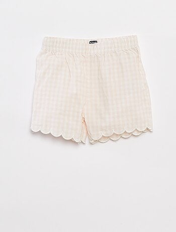 Pijama corto camiseta + Pantalón corto con volantes - 2 piezas