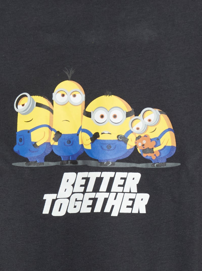 Pijama corto camiseta + pantalón corto 'Minions' - 2 piezas Negro - Kiabi