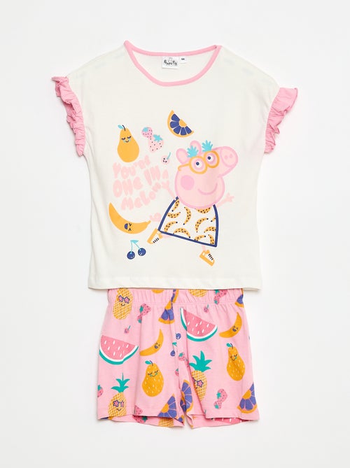 Pijama corto camiseta + pantalón corto 'Peppa Pig' - 2 piezas - Kiabi