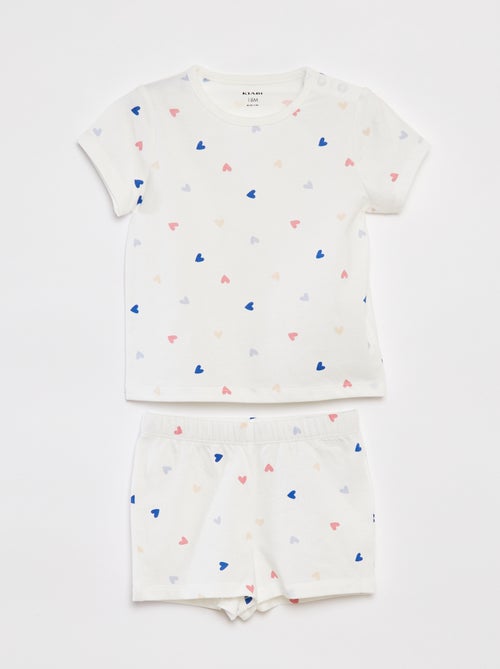 Pijama corto camiseta + short - 2 piezas - Kiabi