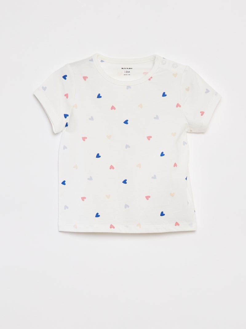 Pijama corto camiseta + short - 2 piezas BLANCO - Kiabi