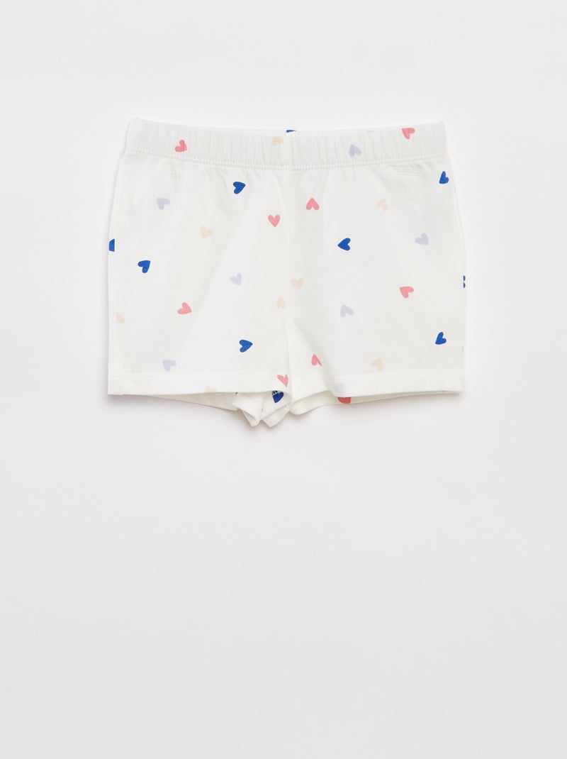 Pijama corto camiseta + short - 2 piezas BLANCO - Kiabi