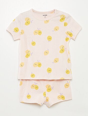 Pijama corto camiseta + short - 2 piezas