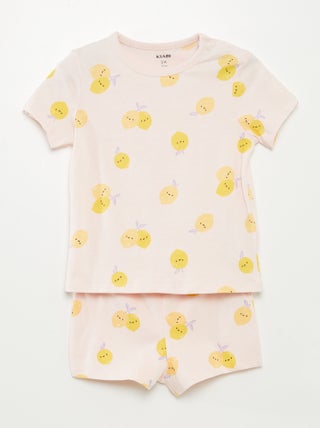 Pijama corto camiseta + short - 2 piezas