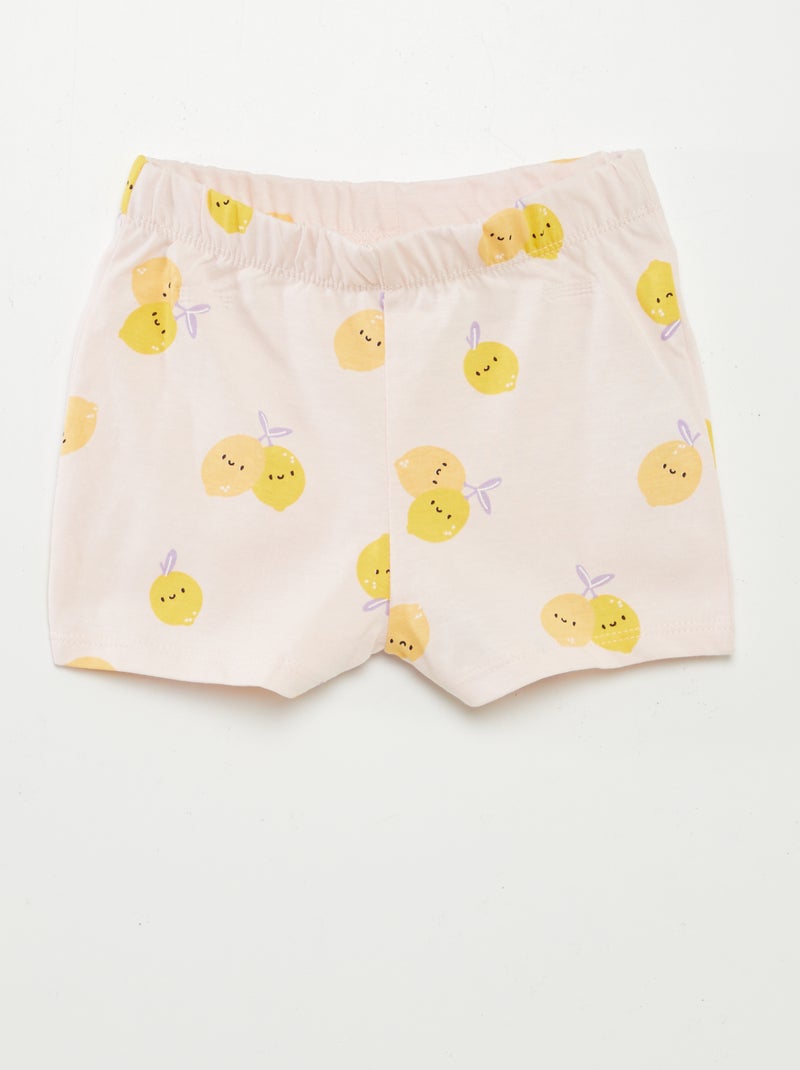 Pijama corto camiseta + short - 2 piezas ROSA - Kiabi