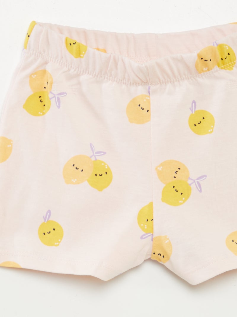 Pijama corto camiseta + short - 2 piezas ROSA - Kiabi