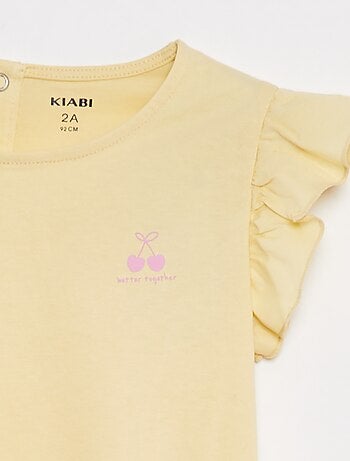 Pijama corto camiseta + short con volantes - 2 piezas