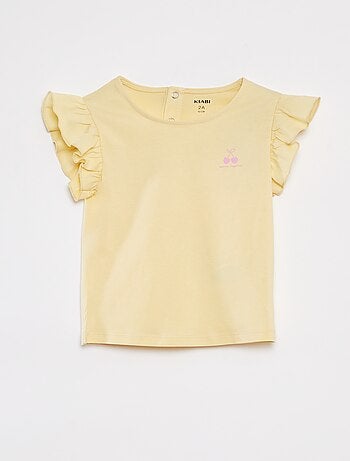 Pijama corto camiseta + short con volantes - 2 piezas
