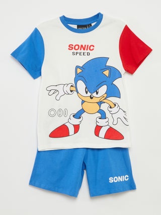 Pijama corto camiseta + short 'Sonic' - 2 piezas
