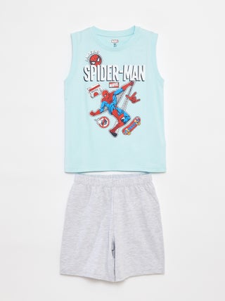 Pijama corto camiseta sin mangas + short 'Spiderman' 'Marvel' - 2 piezas