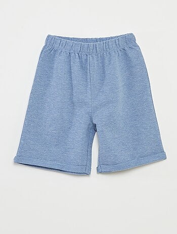Pijama corto con camiseta con bolsillo + pantalón corto lisos - 2 piezas