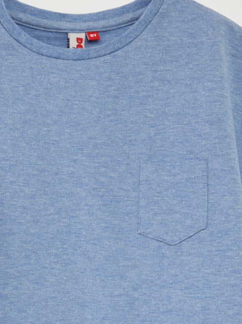 Pijama corto con camiseta con bolsillo + pantalón corto lisos  - 2 piezas - Kiabi