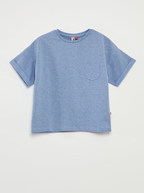 Pijama corto con camiseta con bolsillo + pantalón corto lisos  - 2 piezas - Kiabi