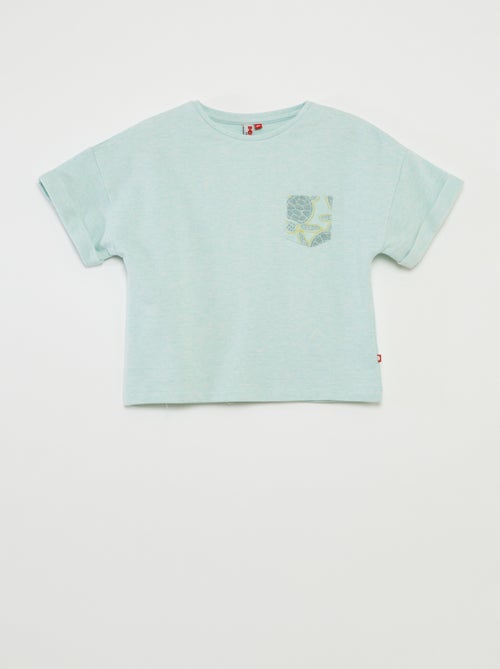 Pijama corto con camiseta con bolsillo + pantalón corto lisos  - 2 piezas - Kiabi