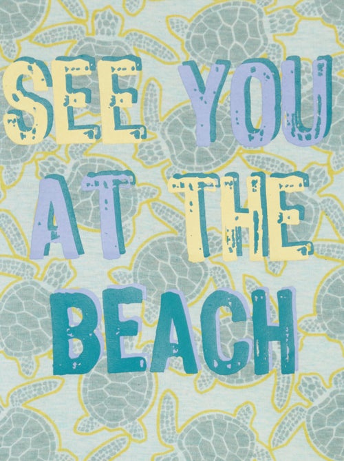 Pijama corto con camiseta con estampado + pantalón corto - 2 piezas - Kiabi