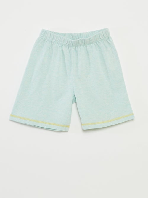 Pijama corto con camiseta con estampado + pantalón corto - 2 piezas - Kiabi