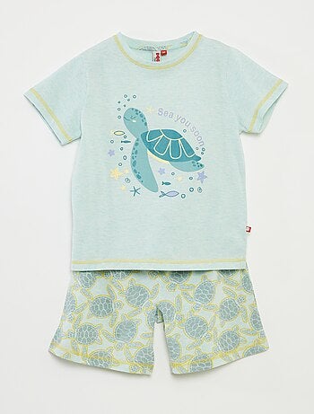 Pijama corto con camiseta con estampado + pantalón corto - 2 piezas