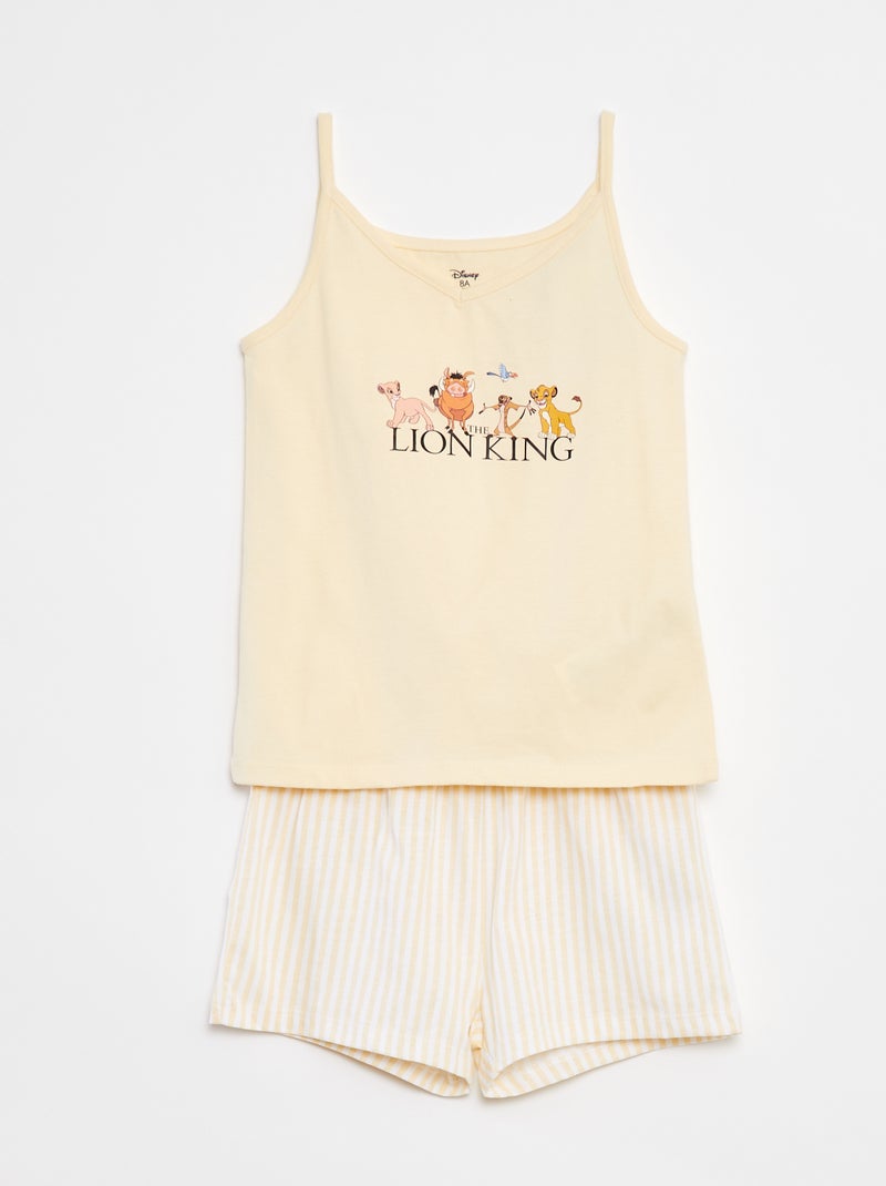 Pijama corto con camiseta de tirantes + pantalón corto 'Disney' - 2 piezas AMARILLO - Kiabi