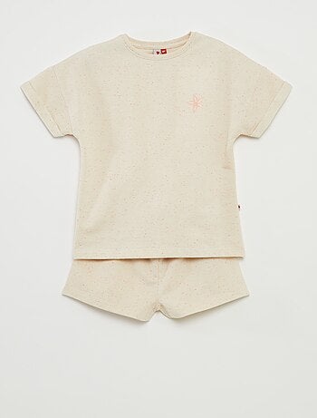 Pijama corto con camiseta + pantalón corto - 2 piezas