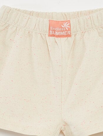 Pijama corto con camiseta + pantalón corto - 2 piezas