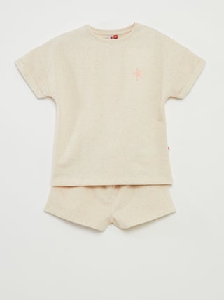 Pijama corto con camiseta + pantalón corto - 2 piezas