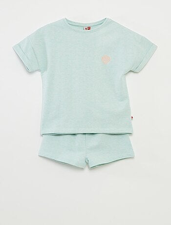 Pijama corto con camiseta + pantalón corto - 2 piezas