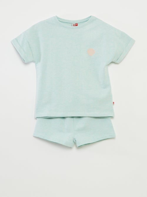 Pijama corto con camiseta + pantalón corto - 2 piezas - Kiabi