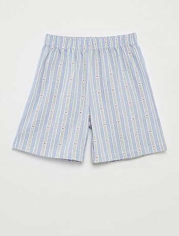 Pijama corto con camiseta + pantalón corto a rayas - 2 piezas