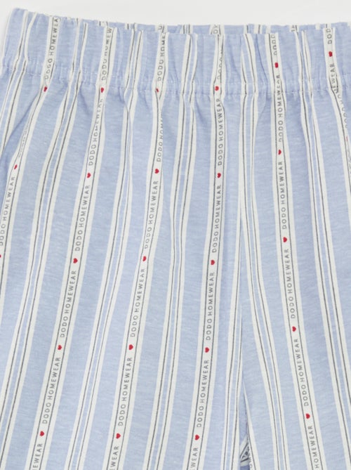 Pijama corto con camiseta + pantalón corto a rayas  - 2 piezas - Kiabi