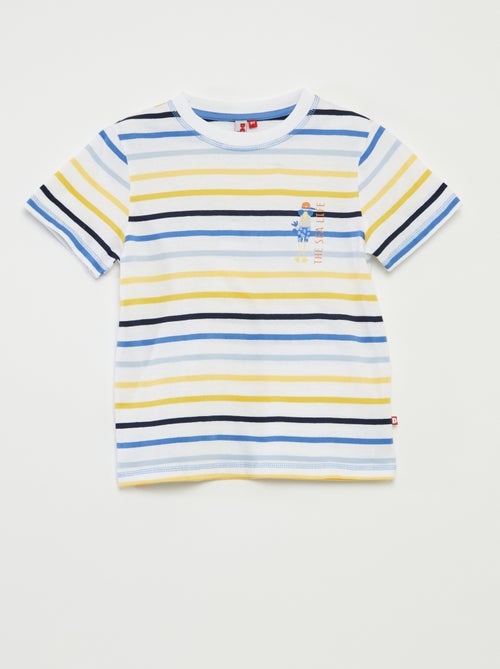 Pijama corto con camiseta + pantalón corto de rayas  - 2 piezas - Kiabi