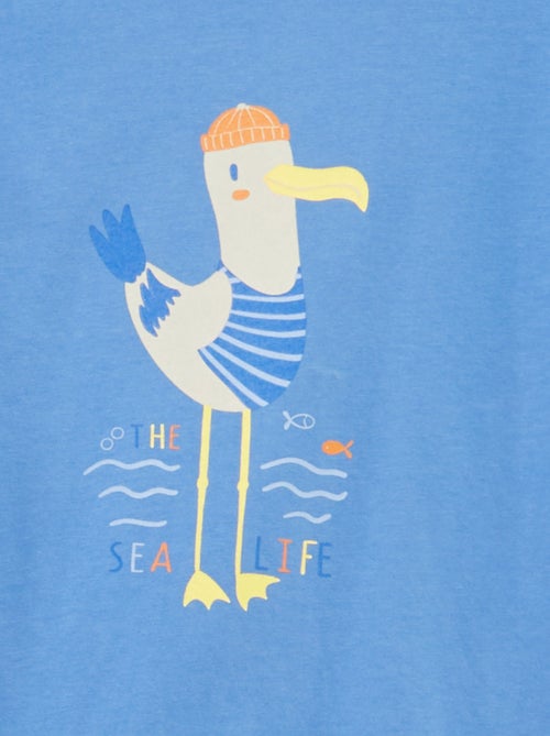 Pijama corto con camiseta + pantalón corto de rayas  - 2 piezas - Kiabi