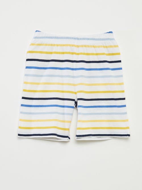 Pijama corto con camiseta + pantalón corto de rayas  - 2 piezas - Kiabi