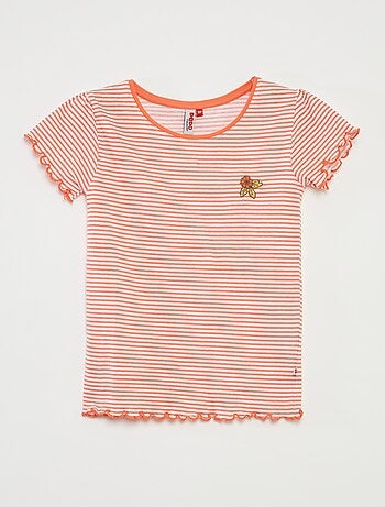 Pijama corto con camiseta + pantalón corto de rayas - 2 piezas