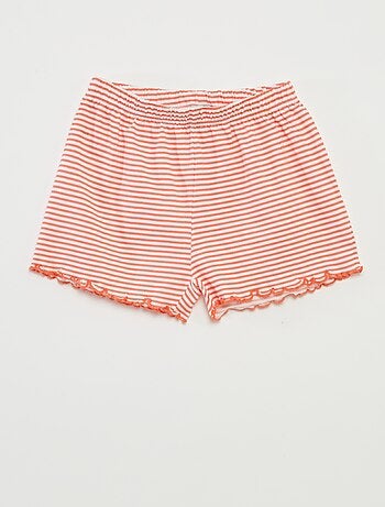 Pijama corto con camiseta + pantalón corto de rayas - 2 piezas