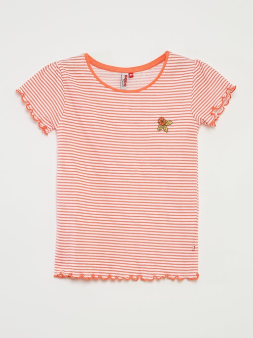 Pijama corto con camiseta + pantalón corto de rayas  - 2 piezas - Kiabi