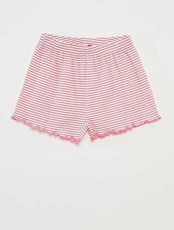 Pijama corto con camiseta + pantalón corto de rayas - 2 piezas